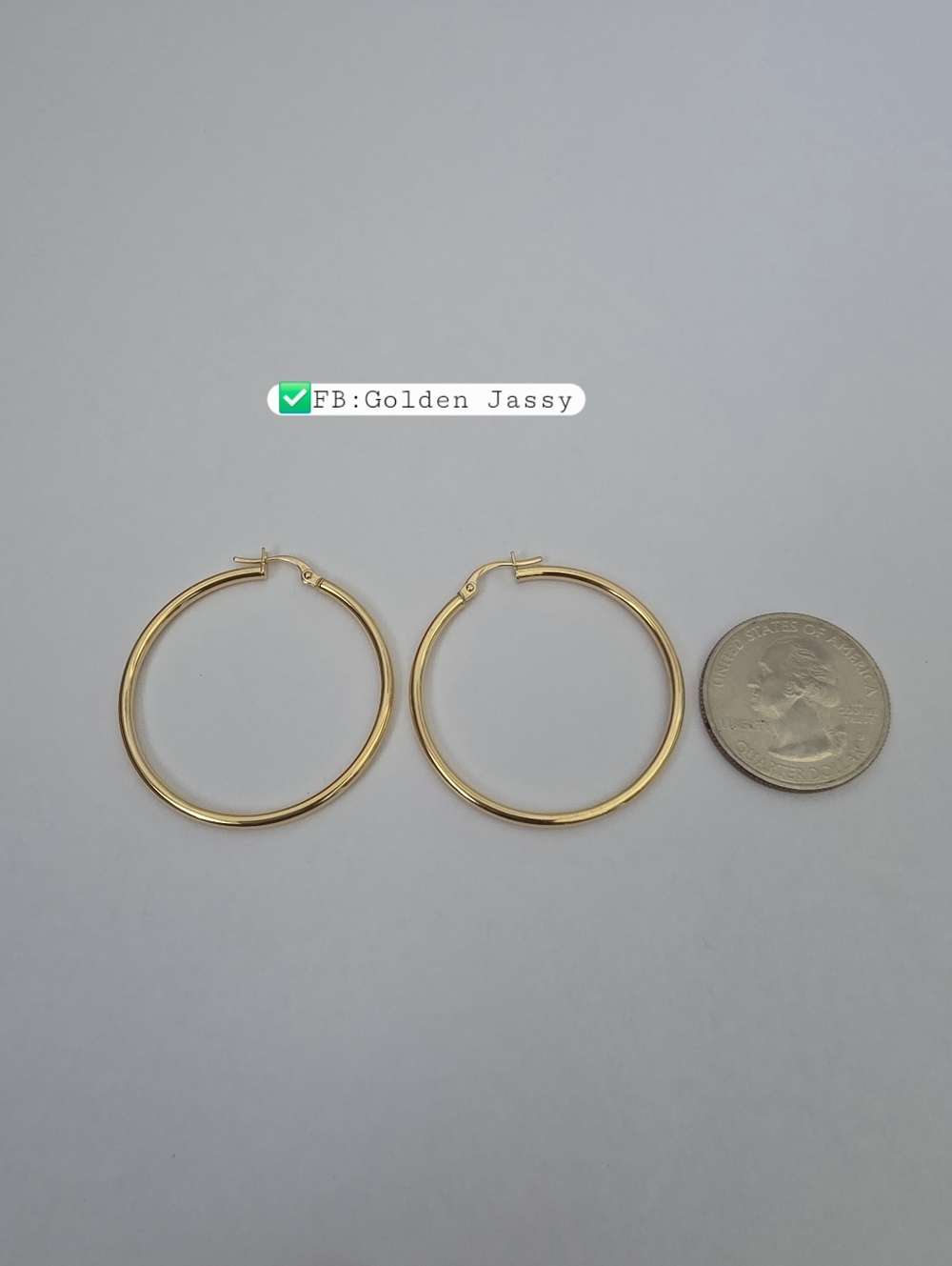 18K Real Gold Plain Hoop 36mm